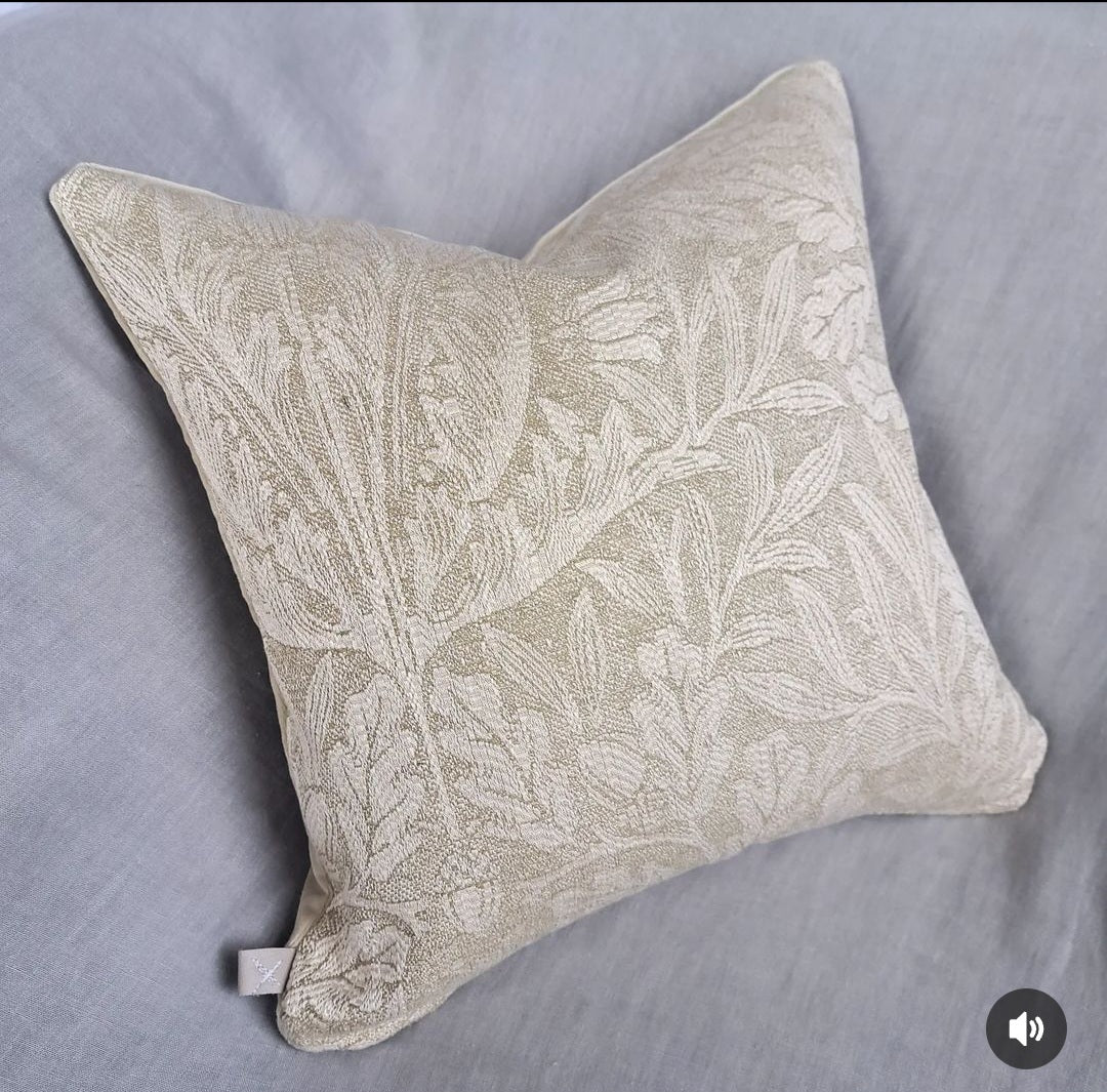 Medium Morris & Co Acorn Bayleaf Cushion 38 x 38cm