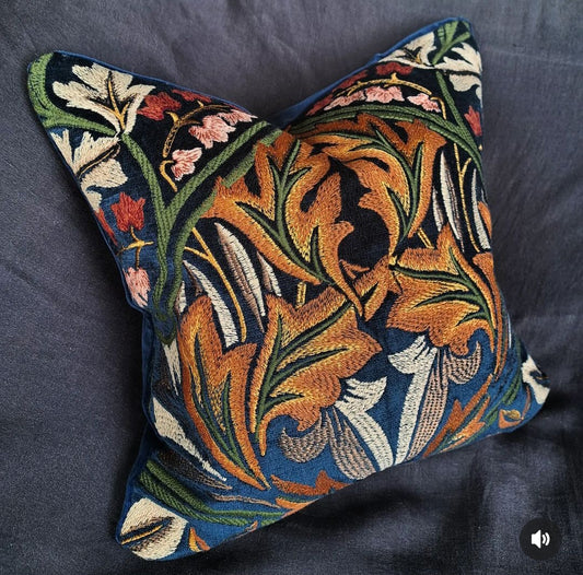 Medium William Morris Embroidery Cushion 38 x 38cm