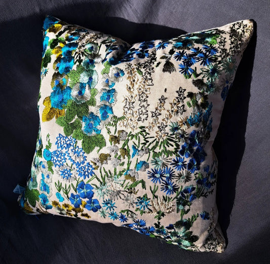 Medium Embroidery Bluebell Cushion 42 x 42cm