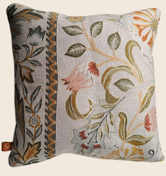 Medium Wilhelmina Weave Linen Cushion with Velvet Back 38 x 38cm
